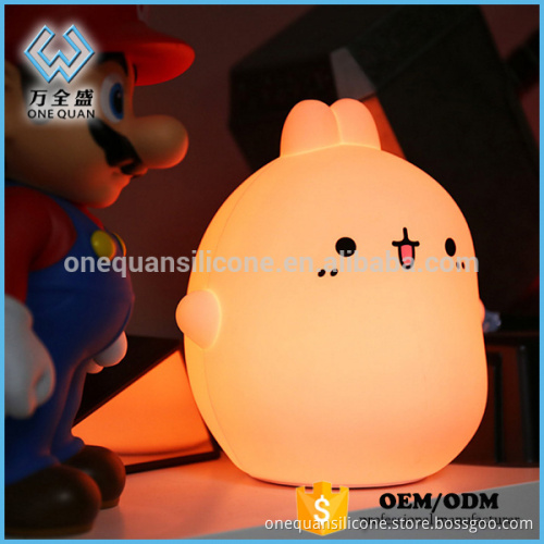Colorful silicone soft cartoon cute animal baby nursery lamp breathing child LED night light